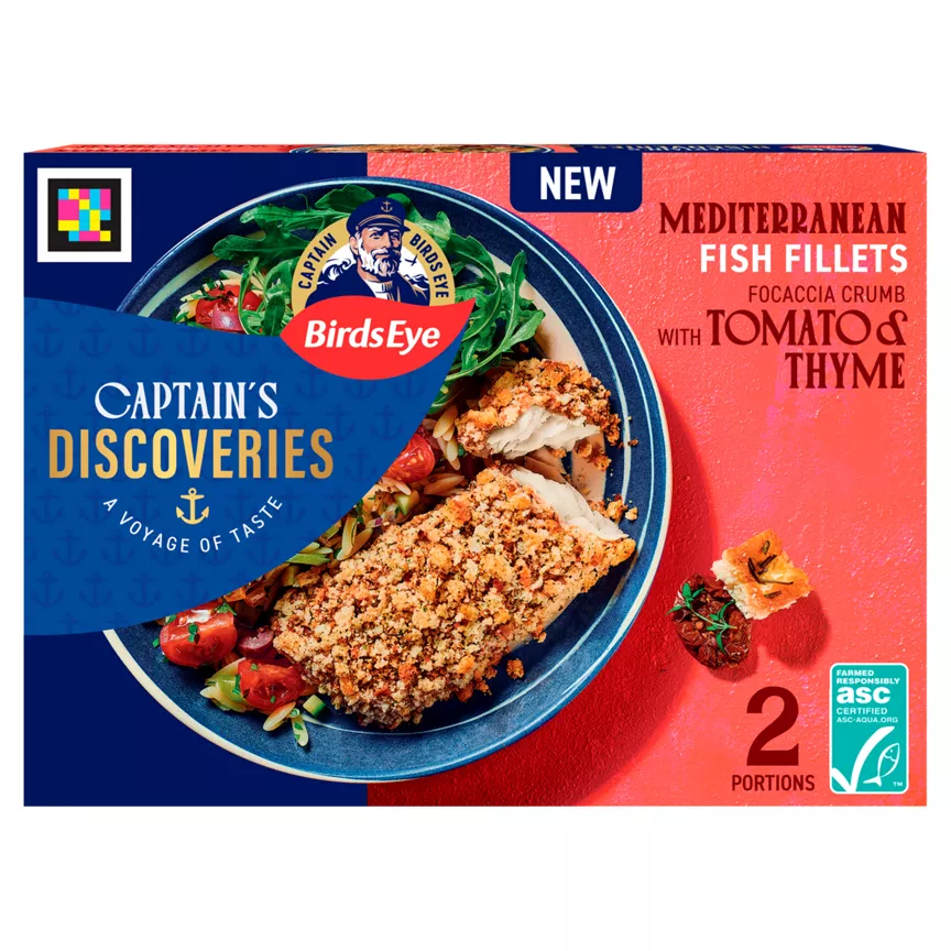 Birds Eye Captain's Discoveries 2 Focaccia Crumb Mediterranean Fish Fillets 220g