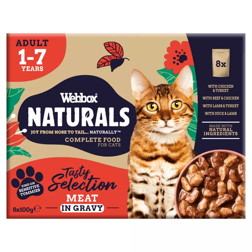Webbox Naturals Meat in Gravy Tasty Selection Adult 1-7 Years 8 x 100g