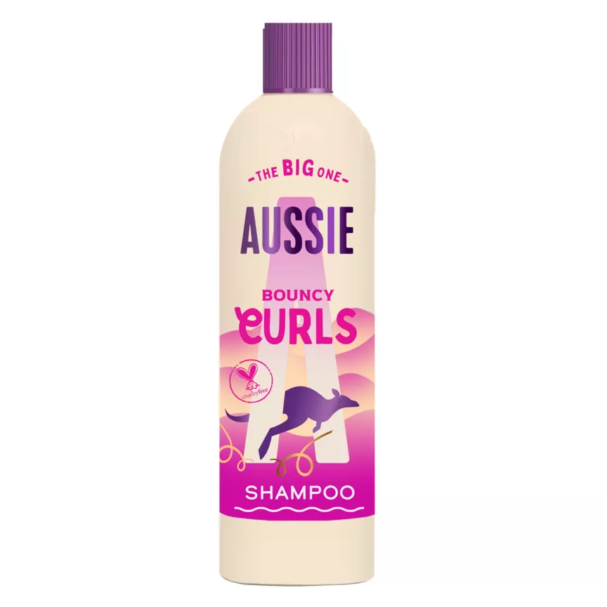 Aussie Bouncy Curls Shampoo 400ml. Gently Cleanses and Moisturises Wavy and Curly Hair