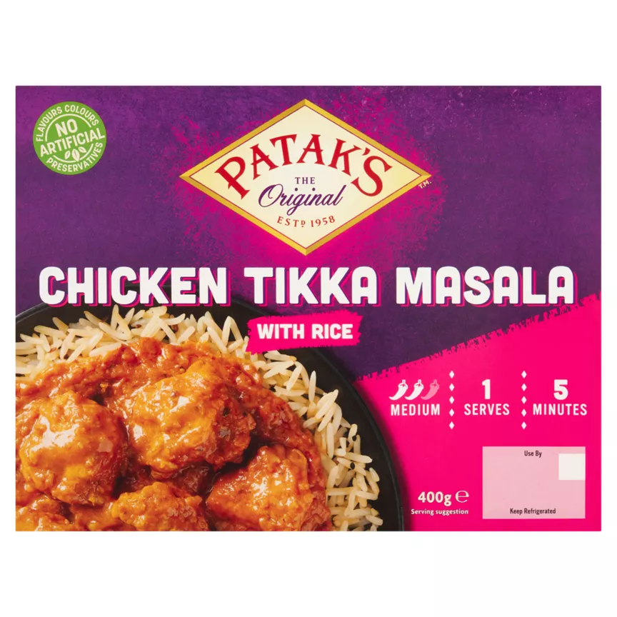 Patak's The Original Chicken Tikka Masala with Rice 400g