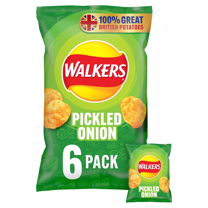 Walkers Crisps Picked Onion 6x25g