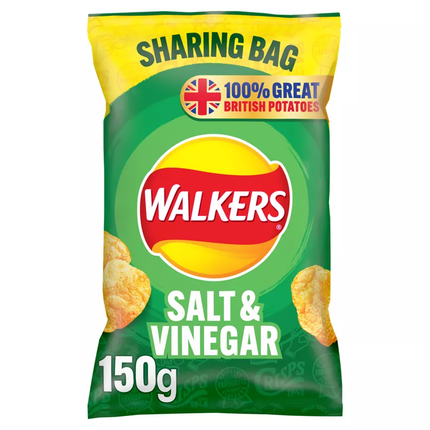 Walkers Crisps Salt & Vinegar 150g