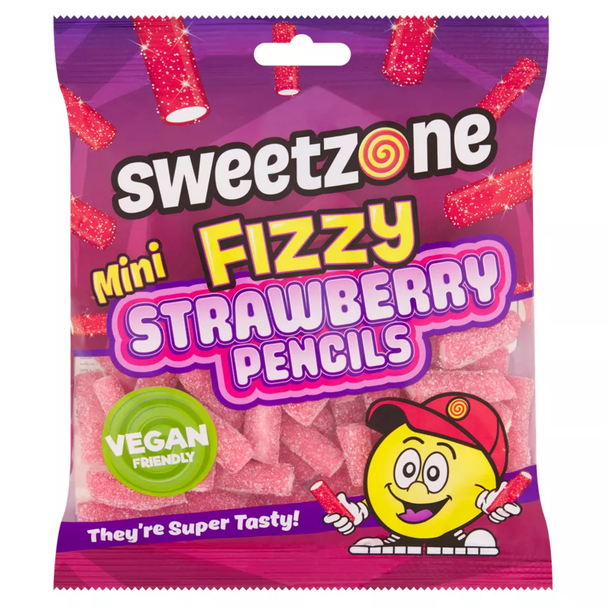 SweetZone Mini Fizzy Strawberry Pencils 180g