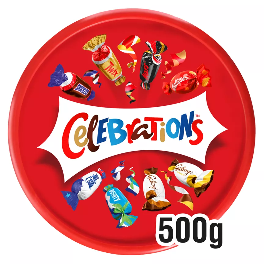 Celebrations Milk Chocolate & Biscuit Bars Sharing Tub 500g