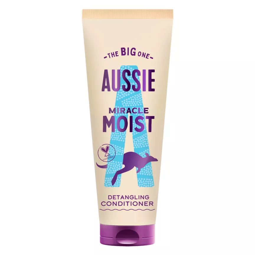 Aussie Miracle Moist Detangling Conditioner 275ml. Moisturising Formula to Revive Dry Hair