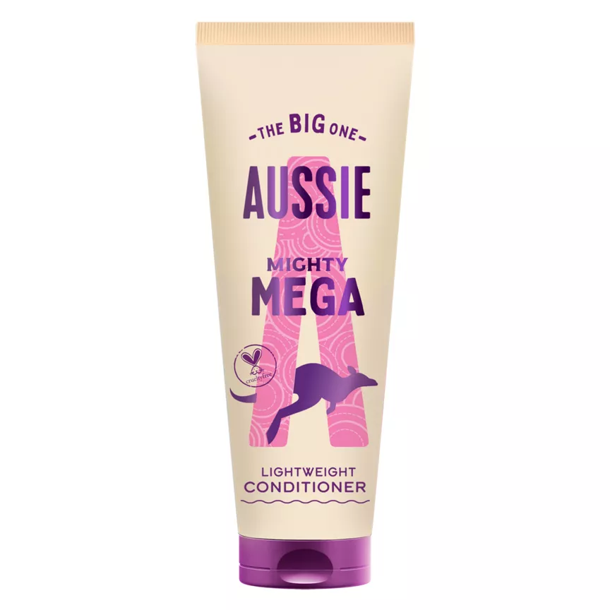 Aussie Mighty Mega Lightweight Conditioner 275ml. Daily Moisturiser for All Hair Types