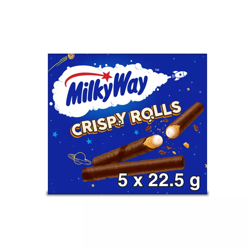 Milky Way Milk Chocolate Crispy Rolls Snack Bar Multipack 5 x 22.5g Bars