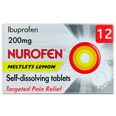 Meltlets Lemon 200mg 12 Self-Dissolving Tablets