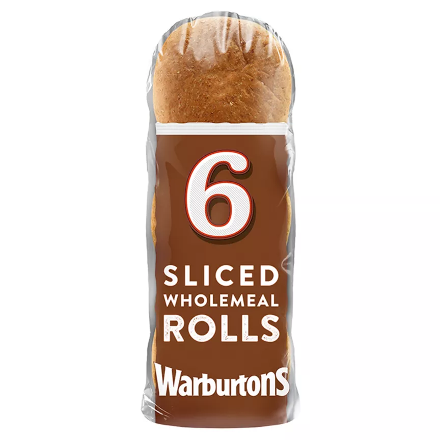 Warburtons 6 Sliced Wholemeal Rolls