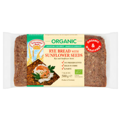 Organic Rye Bread with Sunflower Seeds 7 Slices 500g thumbnail 2