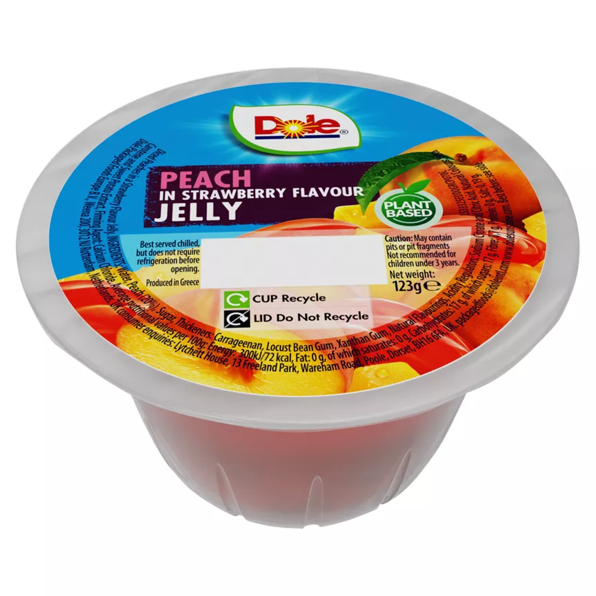 Dole Fruit in Jelly Peaches in Strawberry Jelly Fruit Snack