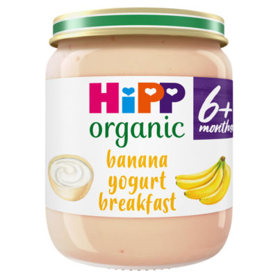 HiPP Organic Banana Yogurt Breakfast Baby Food Jar 6+months