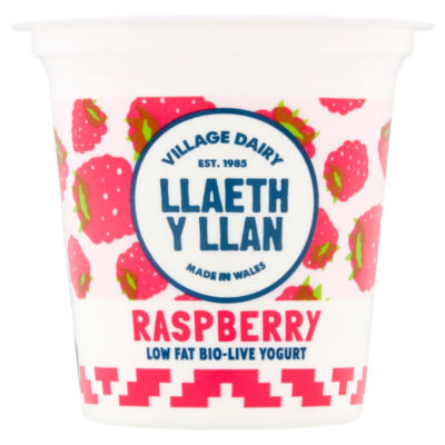 Llaeth y Llan Raspberry Low Fat Bio-Live Yogurt 125g