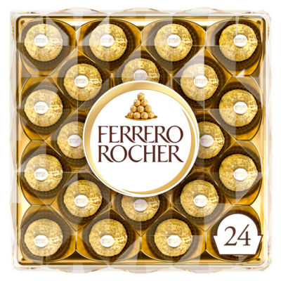 Ferrero Rocher Milk Chocolate Hazelnut Pralines  24 Pieces