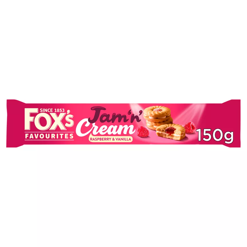 Fox's Favourites Jam 'n' Cream Raspberry & Vanilla 150g