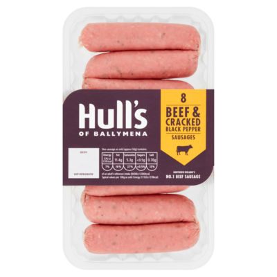 of Ballymena 8 Beef & Cracked Black Pepper Sausages 400g
