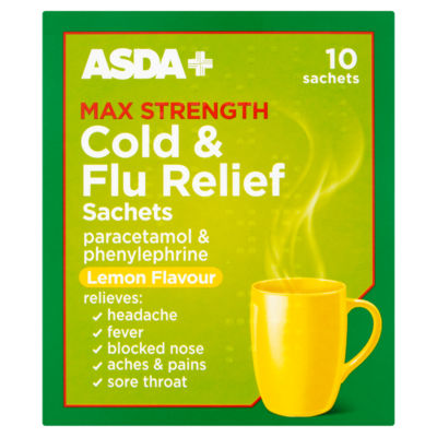 Max Strength Cold & Flu Relief Sachets Lemon Flavour 10 Sachets thumbnail 2