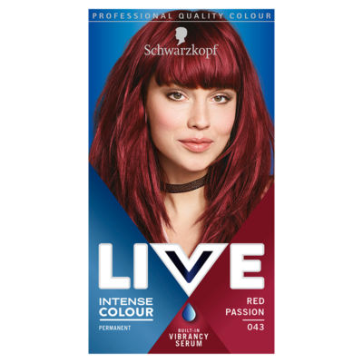 Schwarzkopf LIVE Intense Colour Passion Red Permanent Hair Dye 043 thumbnail 2