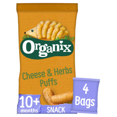 Cheese & Herb Organic Crispy Toddler Puffs Snack Multipack 4x15g 12 months+