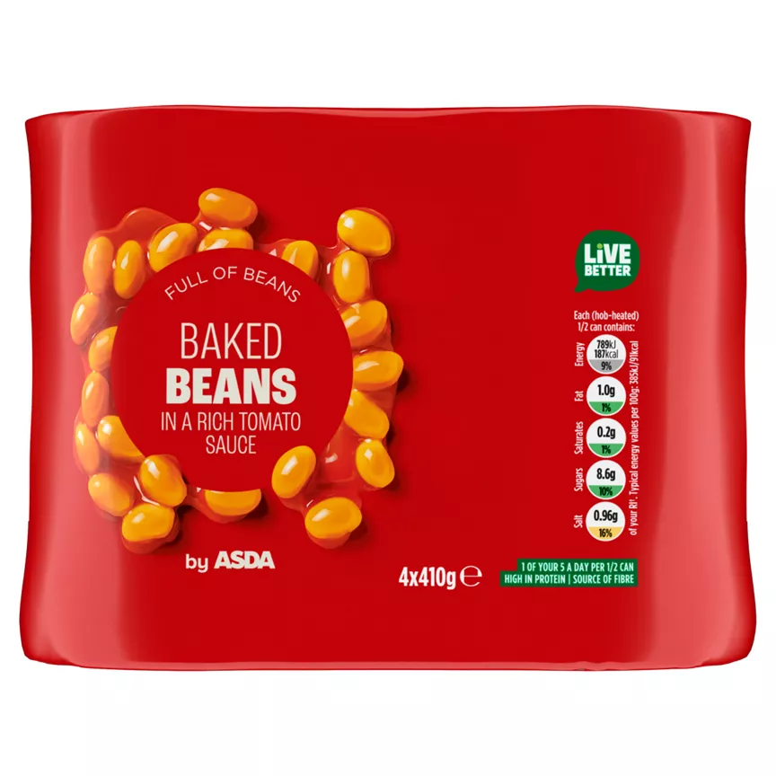 ASDA Baked Beans 4 x 410g
