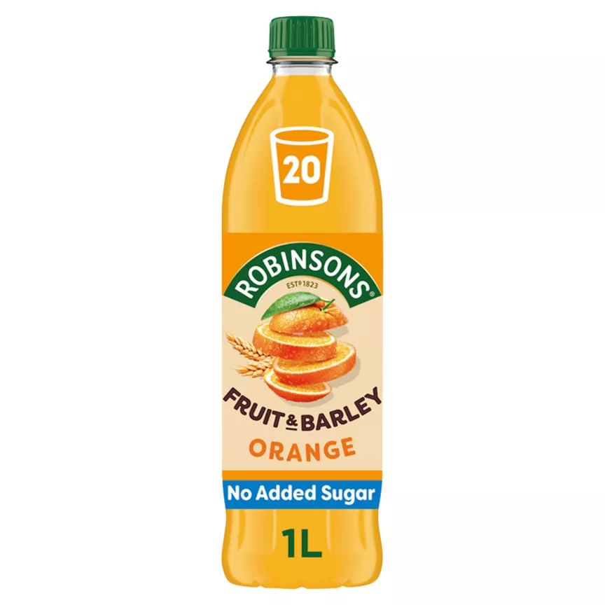 Robinsons Fruit & Barley with Vitamins Orange No Added Sugar Squash 1L