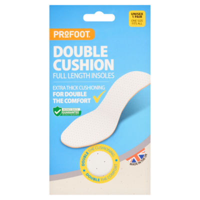 Double Cushion Full Length Insoles Unisex 1 Pair
