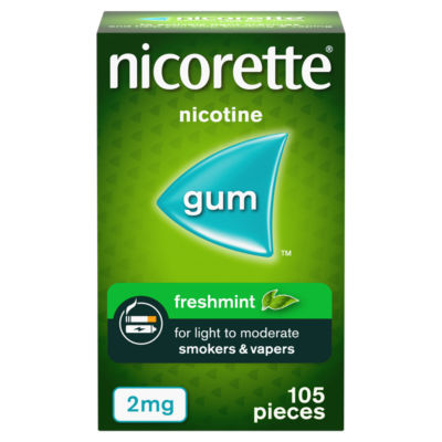 Nicorette Freshmint Gum 2mg Per Gum, 105 Pieces (Stop Smoking Aid)