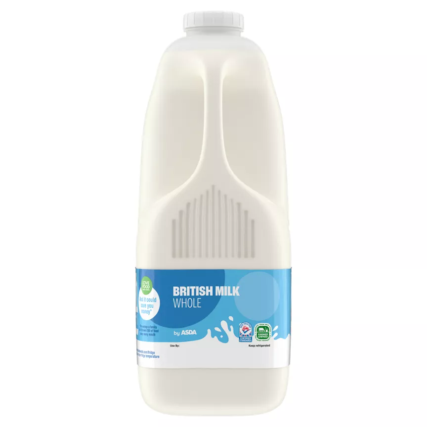 ASDA British Milk Whole 4 Pints
