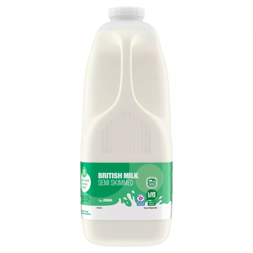 ASDA British Milk Semi Skimmed 4 Pints