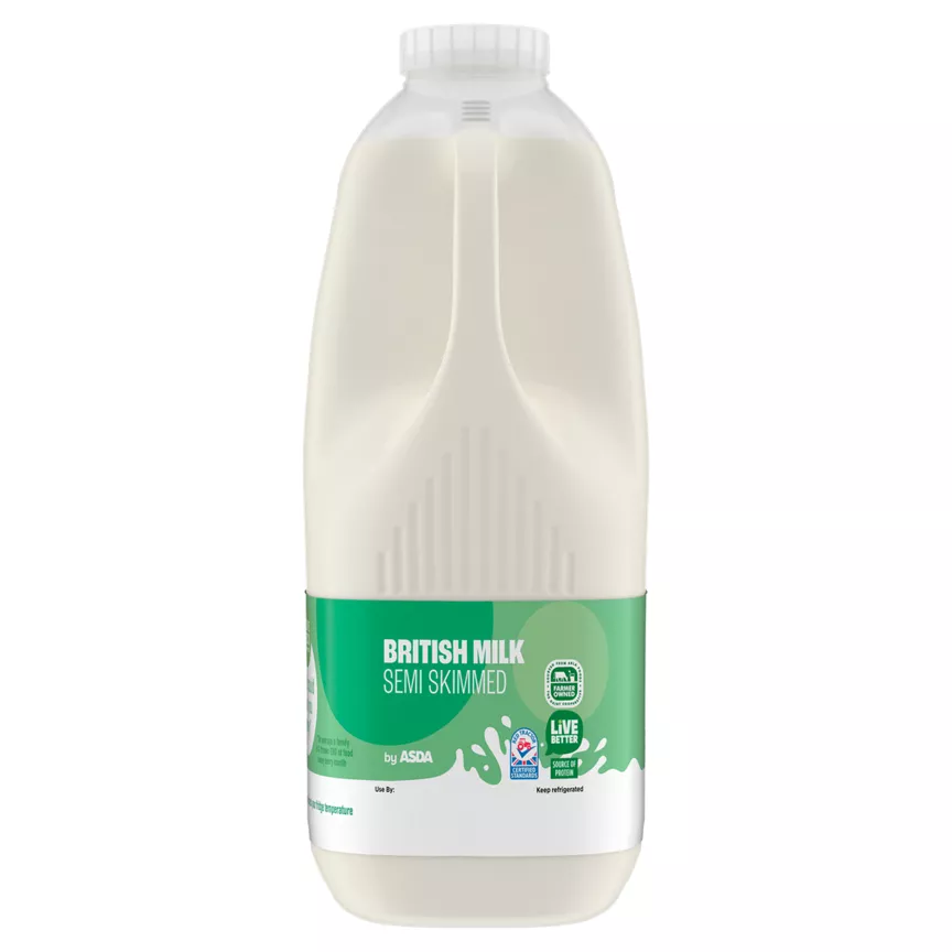ASDA British Milk Semi Skimmed 6 Pints