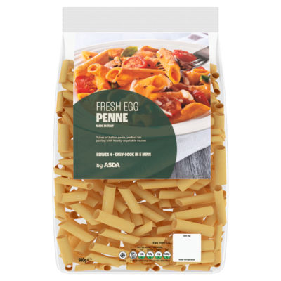 ASDA Fresh Egg Penne Pasta Serves 4