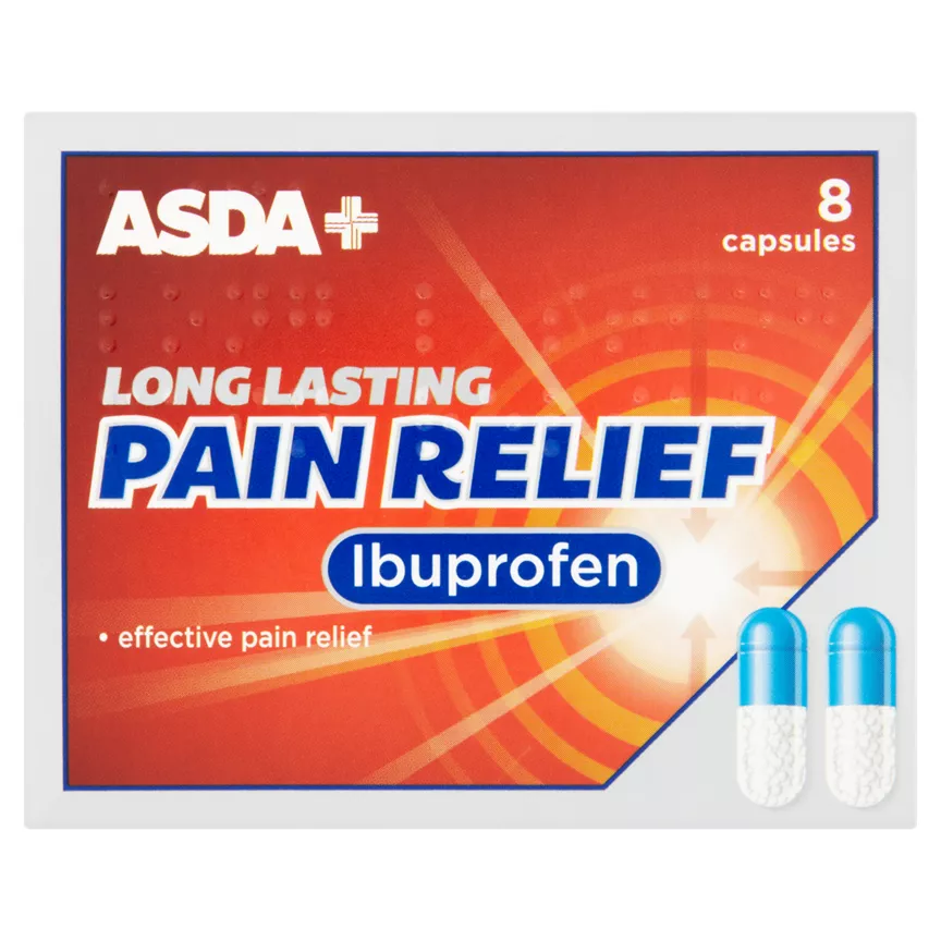 ASDA Long Lasting Pain Relief Ibuprofen 8 Capsules