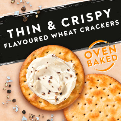 Savours Bakes Salt & Cracked Black Pepper Crackers 200g thumbnail 3