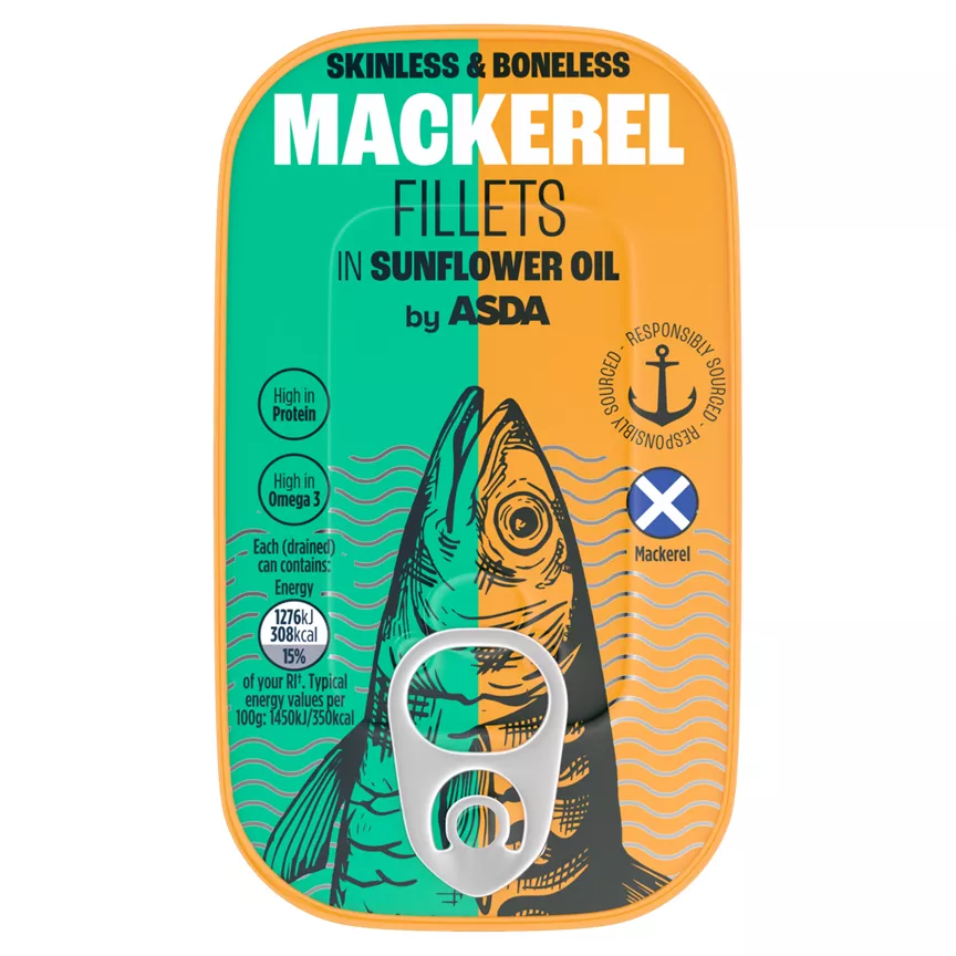 ASDA Mackerel Fillets in Sunflower Oil 125g
