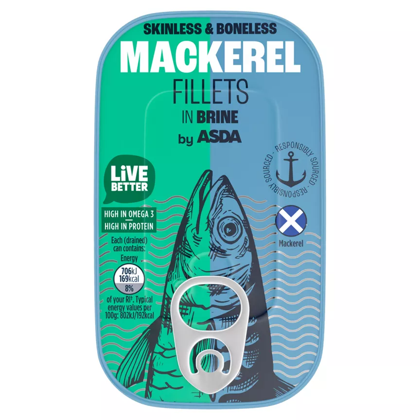 ASDA Mackerel Fillets in Brine 125g