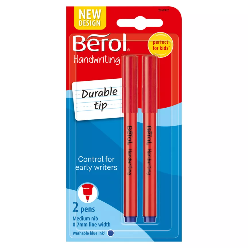 Berol Handwriting Pen Blue 2 Pack