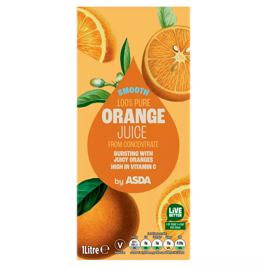 ASDA Smooth Orange Juice 1 Litre
