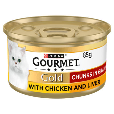 Gold Chunks in Gravy Chicken and Liver Wet Cat Food 85g thumbnail 2