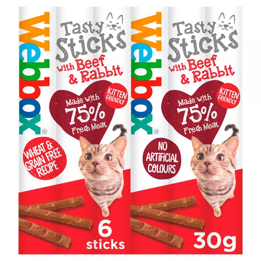 Webbox Cat Treats Tasty Sticks with Beef & Liver 6 Pack - Image 1