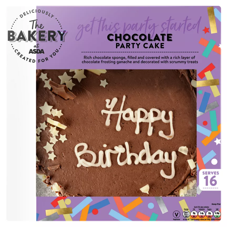 The BAKERY at ASDA Chocolate Party Cake