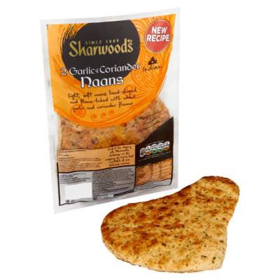 2x Garlic & Coriander Flame-Baked Naan bread thumbnail 3