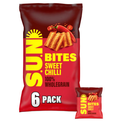 SUN Bites Sweet Chilli High Fibre Snacks Multipack Crisps 6x25g thumbnail 2