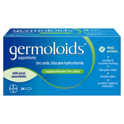 Germoloids Triple Action Haemorrhoids & Piles Suppositories Tablets