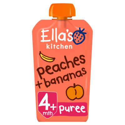 Organic Peaches and Bananas Baby Pouch 4+ Months 120g thumbnail 2