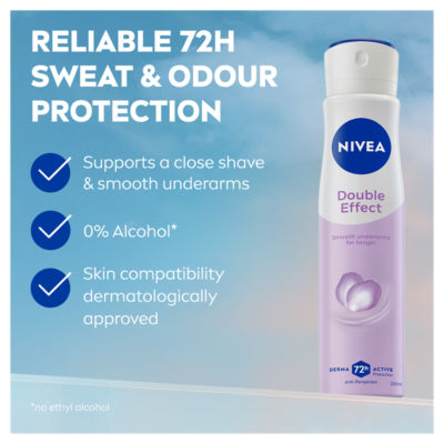 NIVEA 72h Double Effect Anti-perspirant Spray 250ml 250ML thumbnail 3