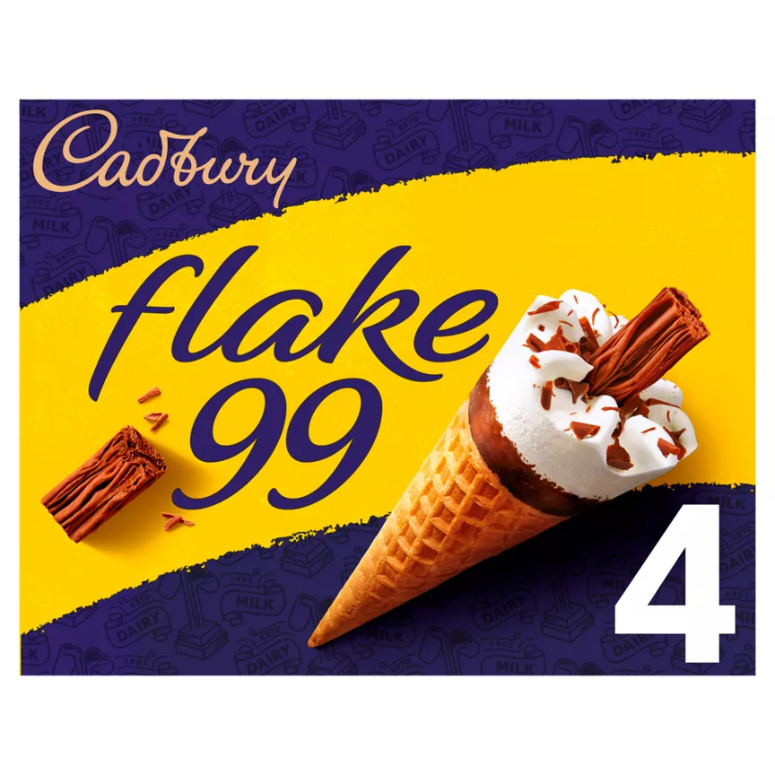 Cadbury 4 Flake Ice Cream Cones