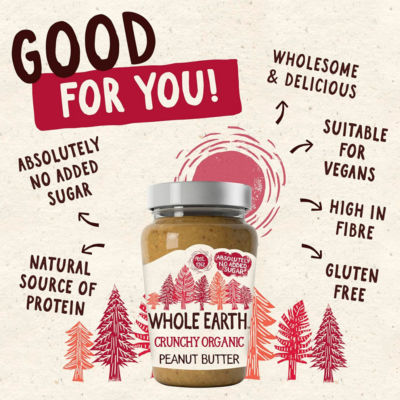 Organic Crunchy Peanut Butter 340g thumbnail 3