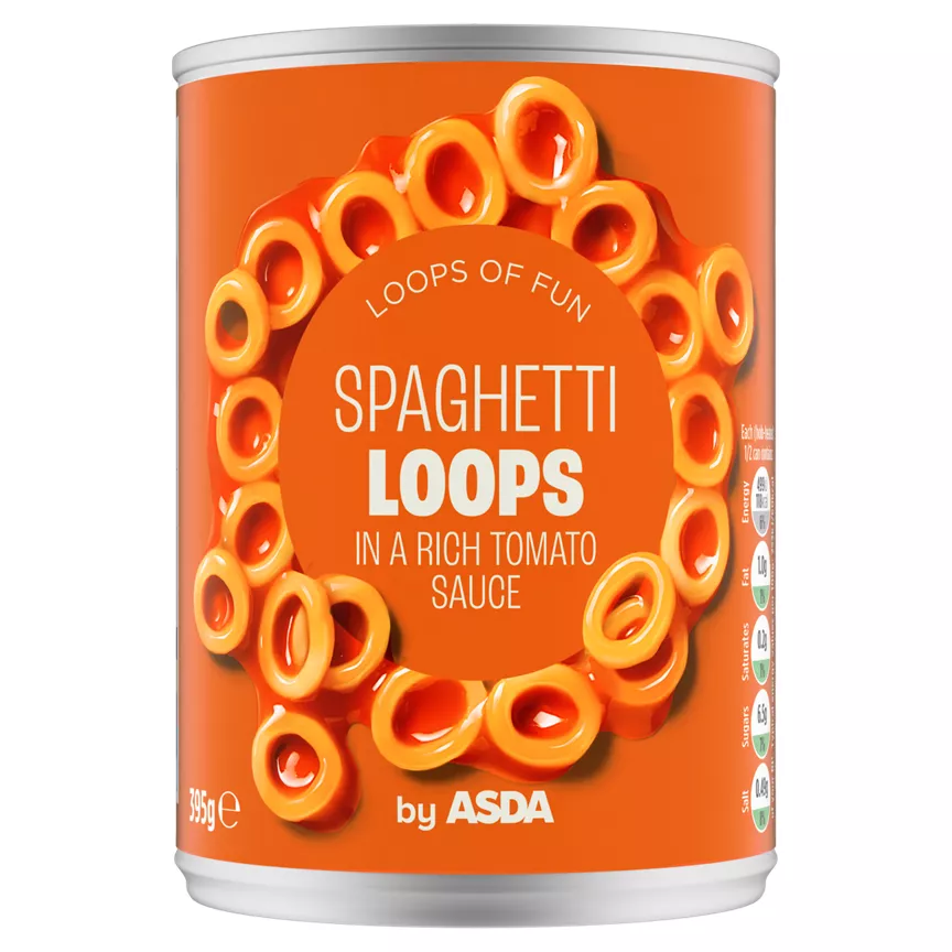 ASDA Spaghetti Loops in a Rich Tomato Sauce 395g
