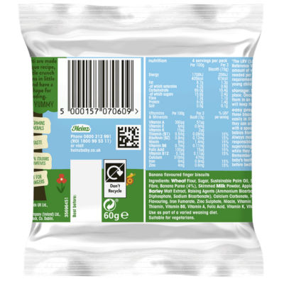 Banana Biscotti Baby Food Snacks 7+ Months 60g thumbnail 3