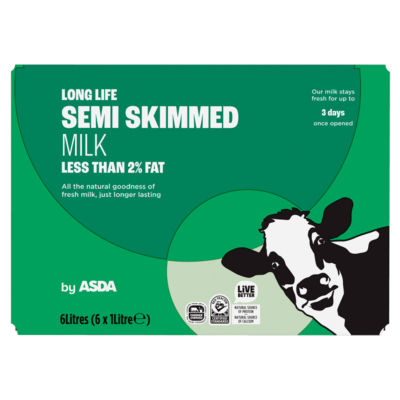 Long Life Semi Skimmed Milk 6 x 1 Litre thumbnail 2